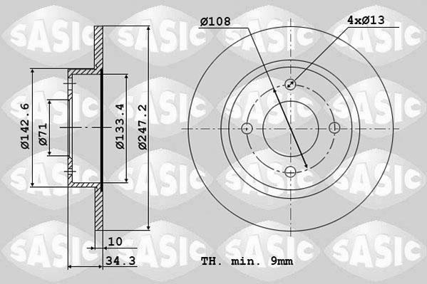 Sasic 2464A24J - Bremžu diski ps1.lv