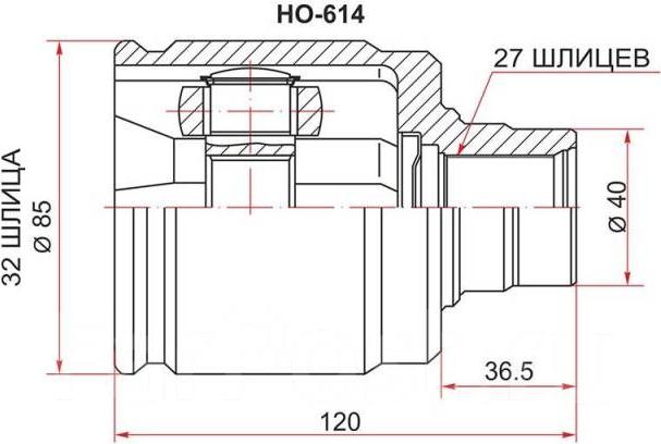 SAT HO-614 - Šarnīru komplekts, Piedziņas vārpsta ps1.lv