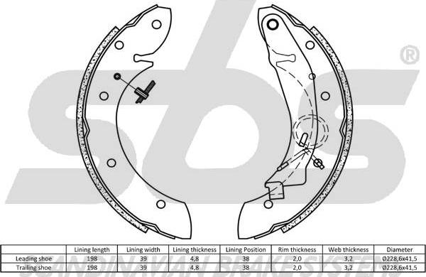 SBS 18492719598 - Bremžu loku komplekts ps1.lv