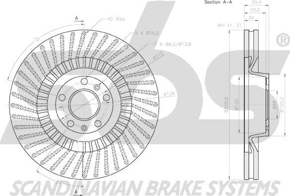 SBS 1815.2047125 - Bremžu diski ps1.lv