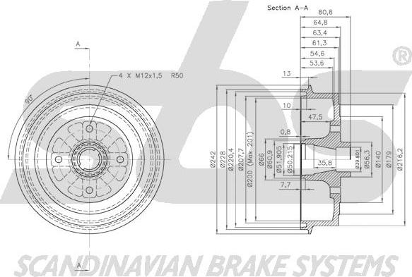 SBS 1825.255002 - Bremžu trumulis ps1.lv