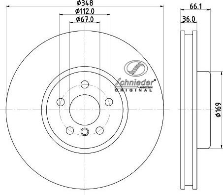 SCHNIEDER AUTOTECH BMS55.00392 - Bremžu diski ps1.lv