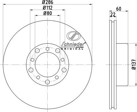 SCHNIEDER AUTOTECH BZS55.00012 - Bremžu diski ps1.lv