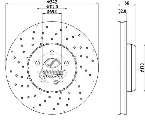 SCHNIEDER AUTOTECH BZS55.00381 - Bremžu diski ps1.lv