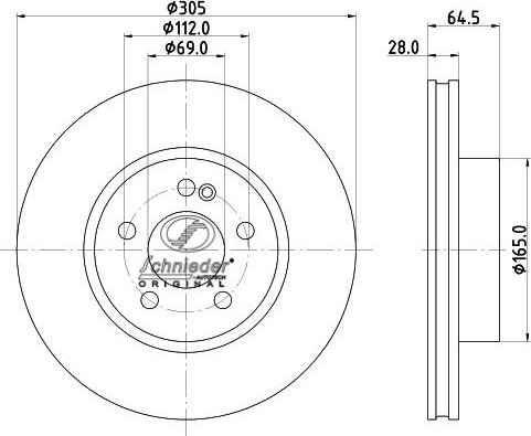 SCHNIEDER AUTOTECH BZS55.00327 - Bremžu diski ps1.lv