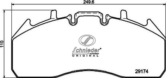 SCHNIEDER AUTOTECH RNT31.00018 - Bremžu uzliku kompl., Disku bremzes ps1.lv