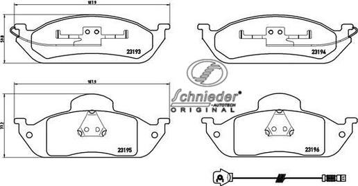 SCHNIEDER AUTOTECH SBP008-661 - Bremžu uzliku kompl., Disku bremzes ps1.lv