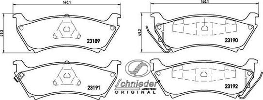 SCHNIEDER AUTOTECH SBP008-671 - Bremžu uzliku kompl., Disku bremzes ps1.lv