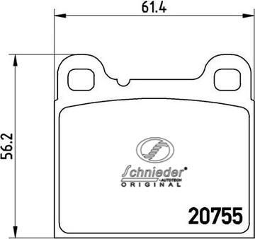 SCHNIEDER AUTOTECH SBP008-801 - Bremžu uzliku kompl., Disku bremzes ps1.lv