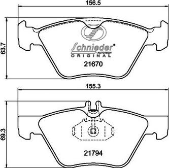 SCHNIEDER AUTOTECH SBP007-861 - Bremžu uzliku kompl., Disku bremzes ps1.lv