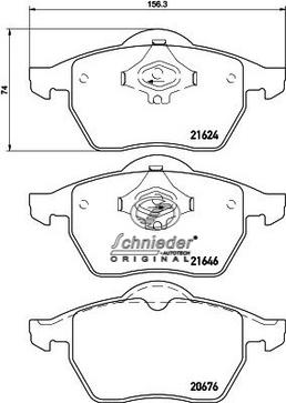 SCHNIEDER AUTOTECH SBP007-881 - Bremžu uzliku kompl., Disku bremzes ps1.lv