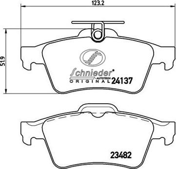 SCHNIEDER AUTOTECH SBP011-731 - Bremžu uzliku kompl., Disku bremzes ps1.lv