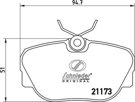 SCHNIEDER AUTOTECH SBP017-811 - Bremžu uzliku kompl., Disku bremzes ps1.lv