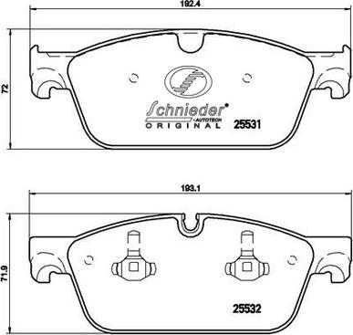 SCHNIEDER AUTOTECH SBP020-141 - Bremžu uzliku kompl., Disku bremzes ps1.lv