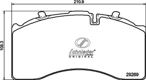 SCHNIEDER AUTOTECH SFT31.00016 - Bremžu uzliku kompl., Disku bremzes ps1.lv