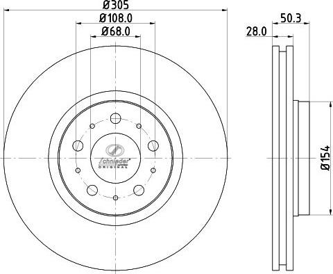 SCHNIEDER AUTOTECH VLS55.00256 - Bremžu diski ps1.lv