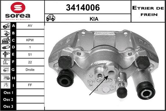 Sera 3414006 - Bremžu suports ps1.lv