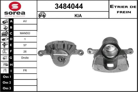 Sera 3484044 - Bremžu suports ps1.lv