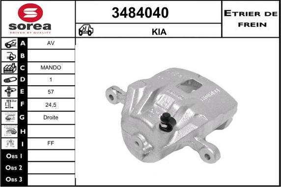 Sera 3484040 - Bremžu suports ps1.lv