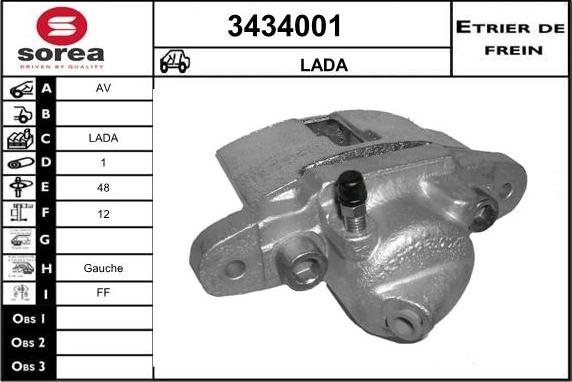 Sera 3434001 - Bremžu suports ps1.lv