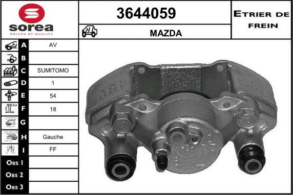 Sera 3644059 - Bremžu suports ps1.lv