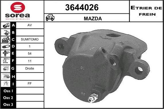 Sera 3644026 - Bremžu suports ps1.lv