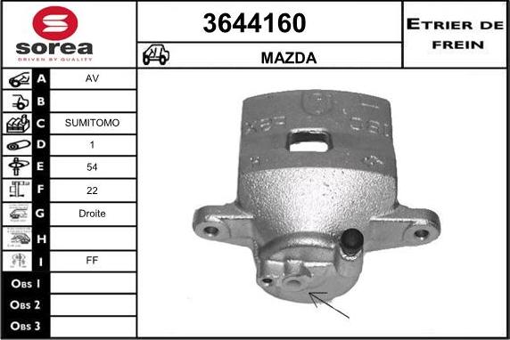 Sera 3644160 - Bremžu suports ps1.lv