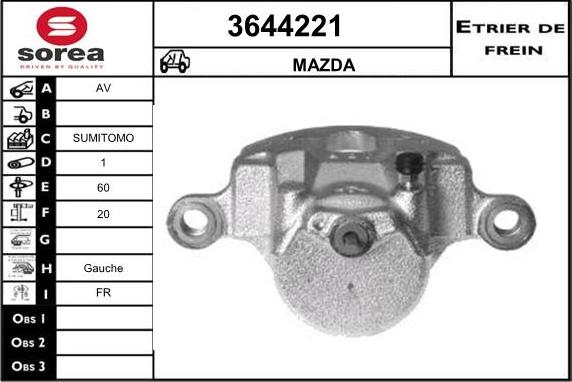 Sera 3644221 - Bremžu suports ps1.lv