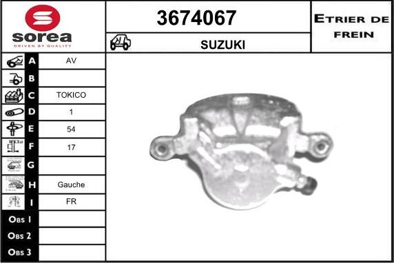 Sera 3674067 - Bremžu suports ps1.lv