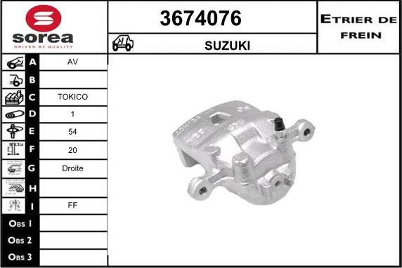 Sera 3674076 - Bremžu suports ps1.lv