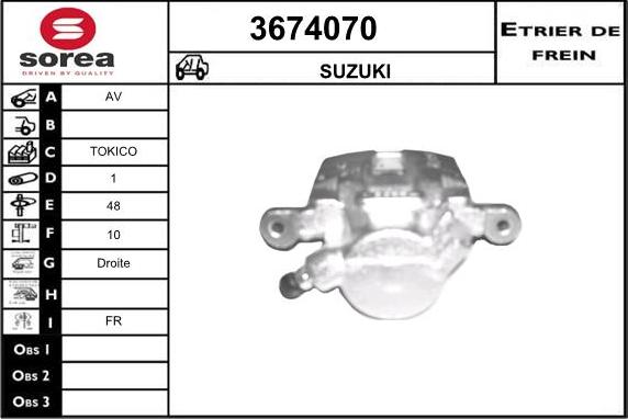 Sera 3674070 - Bremžu suports ps1.lv