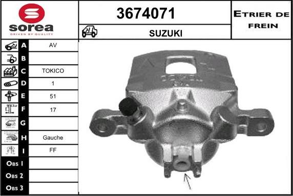 Sera 3674071 - Bremžu suports ps1.lv