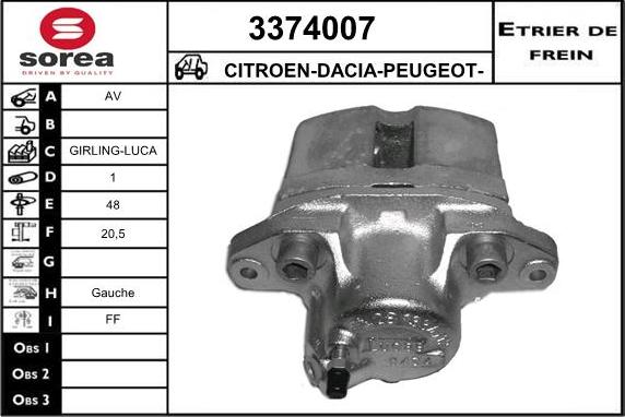 Sera 3374007 - Bremžu suports ps1.lv