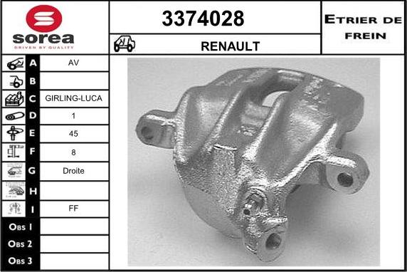 Sera 3374028 - Bremžu suports ps1.lv