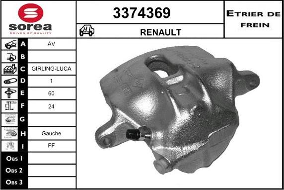 Sera 3374369 - Bremžu suports ps1.lv