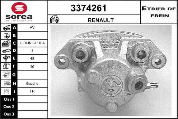 Sera 3374261 - Bremžu suports ps1.lv