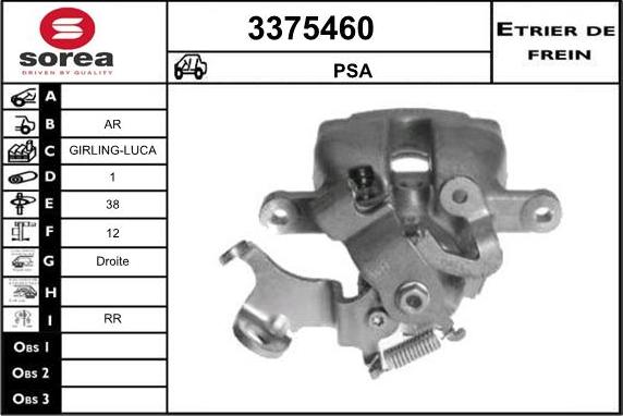 Sera 3375460 - Bremžu suports ps1.lv