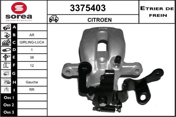 Sera 3375403 - Bremžu suports ps1.lv