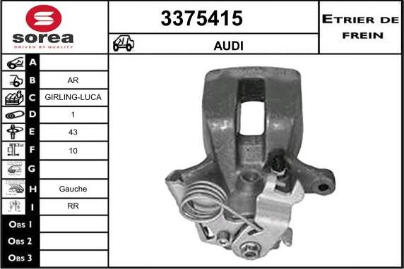 Sera 3375415 - Bremžu suports ps1.lv