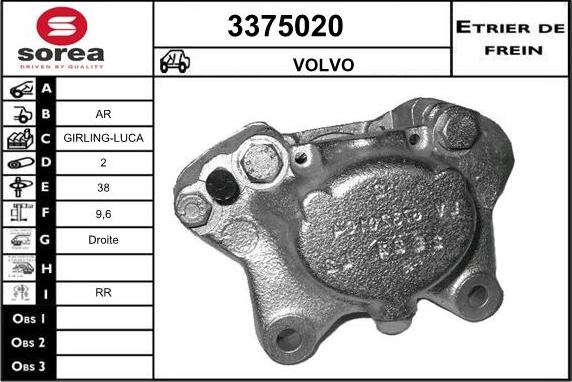 Sera 3375020 - Bremžu suports ps1.lv