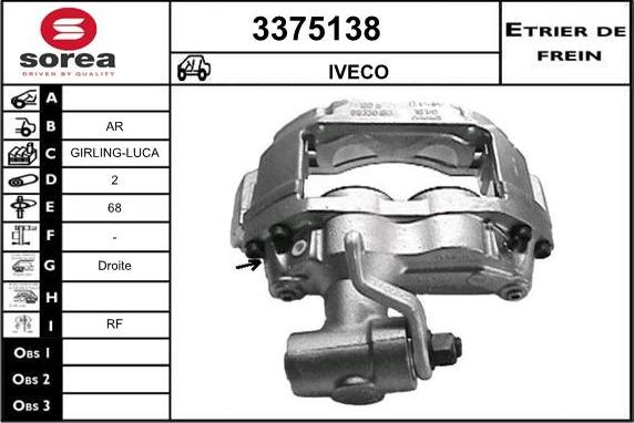 Sera 3375138 - Bremžu suports ps1.lv