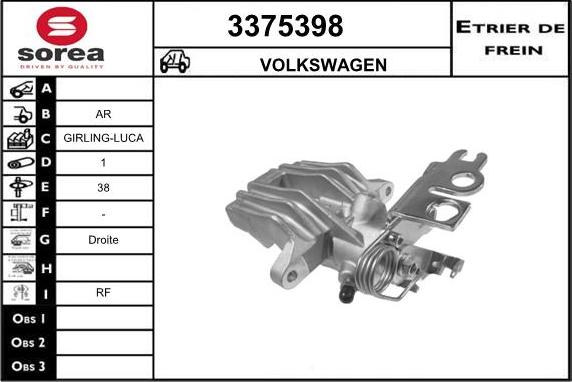 Sera 3375398 - Bremžu suports ps1.lv