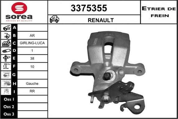 Sera 3375355 - Bremžu suports ps1.lv