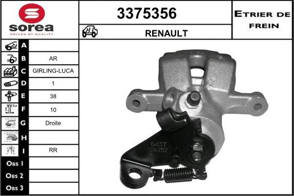 Sera 3375356 - Bremžu suports ps1.lv