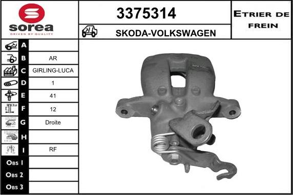 Sera 3375314 - Bremžu suports ps1.lv