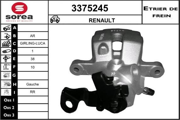 Sera 3375245 - Bremžu suports ps1.lv