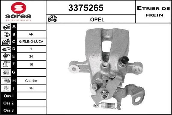 Sera 3375265 - Bremžu suports ps1.lv