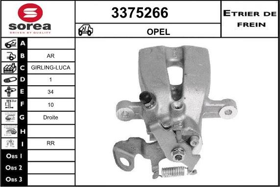 Sera 3375266 - Bremžu suports ps1.lv