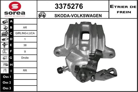 Sera 3375276 - Bremžu suports ps1.lv