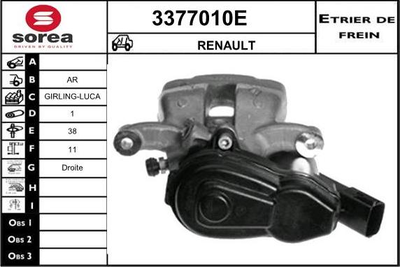 Sera 3377010E - Bremžu suports ps1.lv